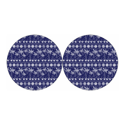 Blue Summer Coconut Pattern Print Car Coasters