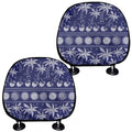 Blue Summer Coconut Pattern Print Car Headrest Covers