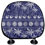 Blue Summer Coconut Pattern Print Car Headrest Covers