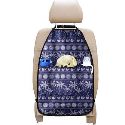 Blue Summer Coconut Pattern Print Car Seat Organizers