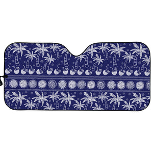 Blue Summer Coconut Pattern Print Car Sun Shade