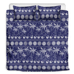 Blue Summer Coconut Pattern Print Duvet Cover Bedding Set