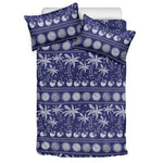 Blue Summer Coconut Pattern Print Duvet Cover Bedding Set