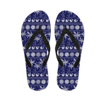 Blue Summer Coconut Pattern Print Flip Flops