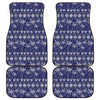 Blue Summer Coconut Pattern Print Front and Back Car Floor Mats