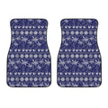 Blue Summer Coconut Pattern Print Front Car Floor Mats