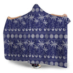 Blue Summer Coconut Pattern Print Hooded Blanket