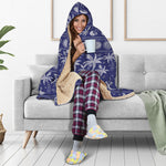 Blue Summer Coconut Pattern Print Hooded Blanket