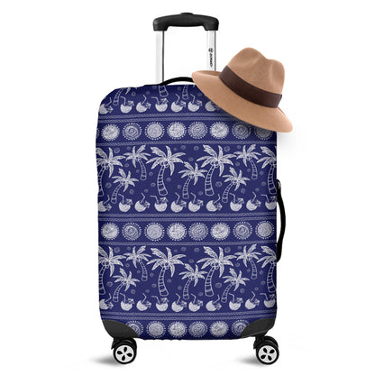 Blue Summer Coconut Pattern Print Luggage Cover