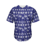 Blue Summer Coconut Pattern Print Men's Baseball Jersey