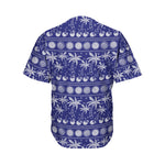 Blue Summer Coconut Pattern Print Men's Baseball Jersey