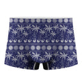Blue Summer Coconut Pattern Print Men's Boxer Briefs