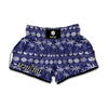 Blue Summer Coconut Pattern Print Muay Thai Boxing Shorts