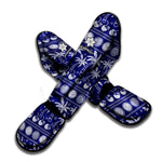 Blue Summer Coconut Pattern Print Muay Thai Shin Guard