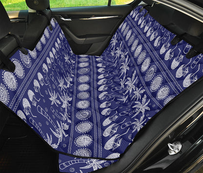 Blue Summer Coconut Pattern Print Pet Car Back Seat Cover