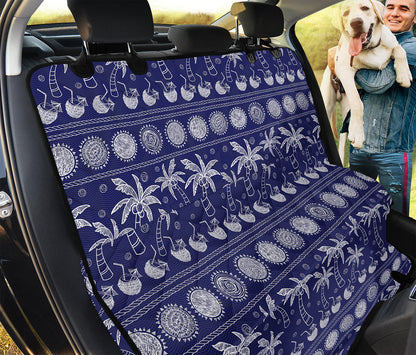 Blue Summer Coconut Pattern Print Pet Car Back Seat Cover