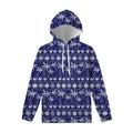 Blue Summer Coconut Pattern Print Pullover Hoodie