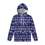 Blue Summer Coconut Pattern Print Pullover Hoodie