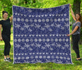 Blue Summer Coconut Pattern Print Quilt
