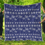 Blue Summer Coconut Pattern Print Quilt