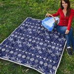 Blue Summer Coconut Pattern Print Quilt