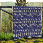 Blue Summer Coconut Pattern Print Quilt