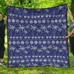 Blue Summer Coconut Pattern Print Quilt