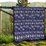 Blue Summer Coconut Pattern Print Quilt