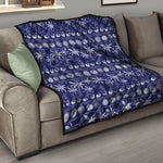 Blue Summer Coconut Pattern Print Quilt