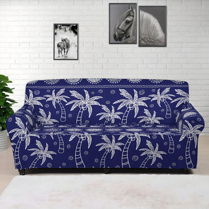 Blue Summer Coconut Pattern Print Sofa Cover
