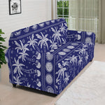 Blue Summer Coconut Pattern Print Sofa Cover