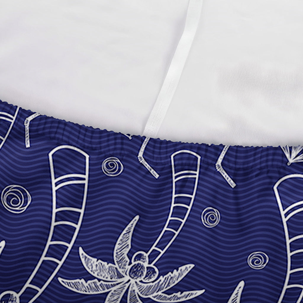 Blue Summer Coconut Pattern Print Sofa Cover
