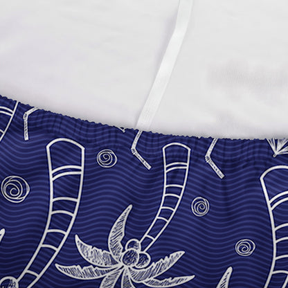 Blue Summer Coconut Pattern Print Sofa Cover