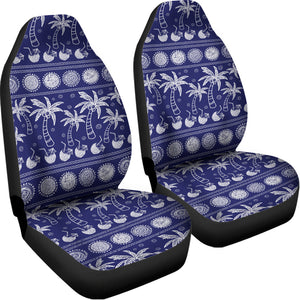 Blue Summer Coconut Pattern Print Universal Fit Car Seat Covers