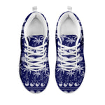 Blue Summer Coconut Pattern Print White Sneakers