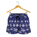 Blue Summer Coconut Pattern Print Women's Shorts