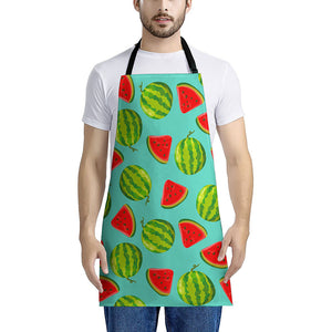 Blue Summer Watermelon Pattern Print Apron