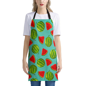 Blue Summer Watermelon Pattern Print Apron