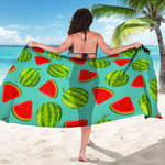 Blue Summer Watermelon Pattern Print Beach Sarong Wrap