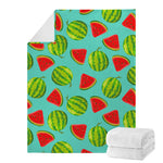 Blue Summer Watermelon Pattern Print Blanket