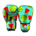 Blue Summer Watermelon Pattern Print Boxing Gloves