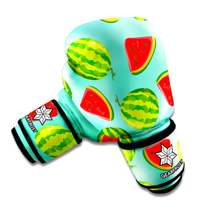 Blue Summer Watermelon Pattern Print Boxing Gloves