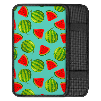 Blue Summer Watermelon Pattern Print Car Center Console Cover