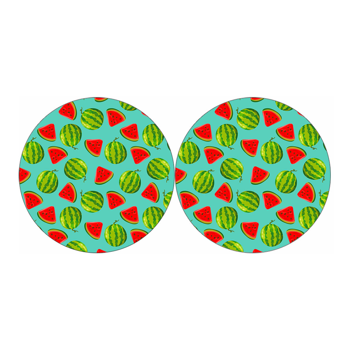 Blue Summer Watermelon Pattern Print Car Coasters