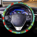 Blue Summer Watermelon Pattern Print Car Steering Wheel Cover