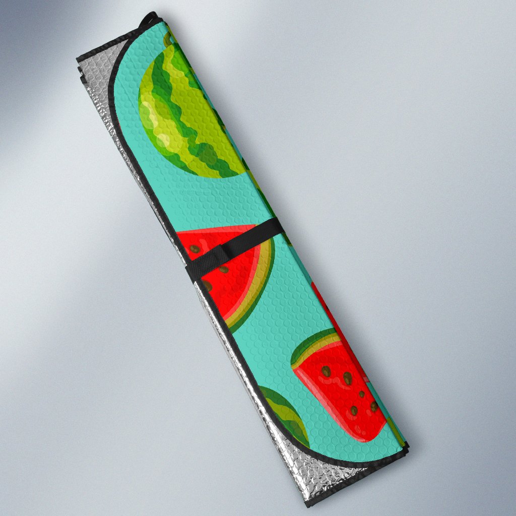 Blue Summer Watermelon Pattern Print Car Sun Shade GearFrost