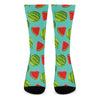 Blue Summer Watermelon Pattern Print Crew Socks