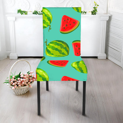 Blue Summer Watermelon Pattern Print Dining Chair Slipcover