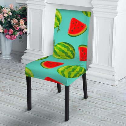Blue Summer Watermelon Pattern Print Dining Chair Slipcover