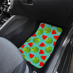 Blue Summer Watermelon Pattern Print Front and Back Car Floor Mats